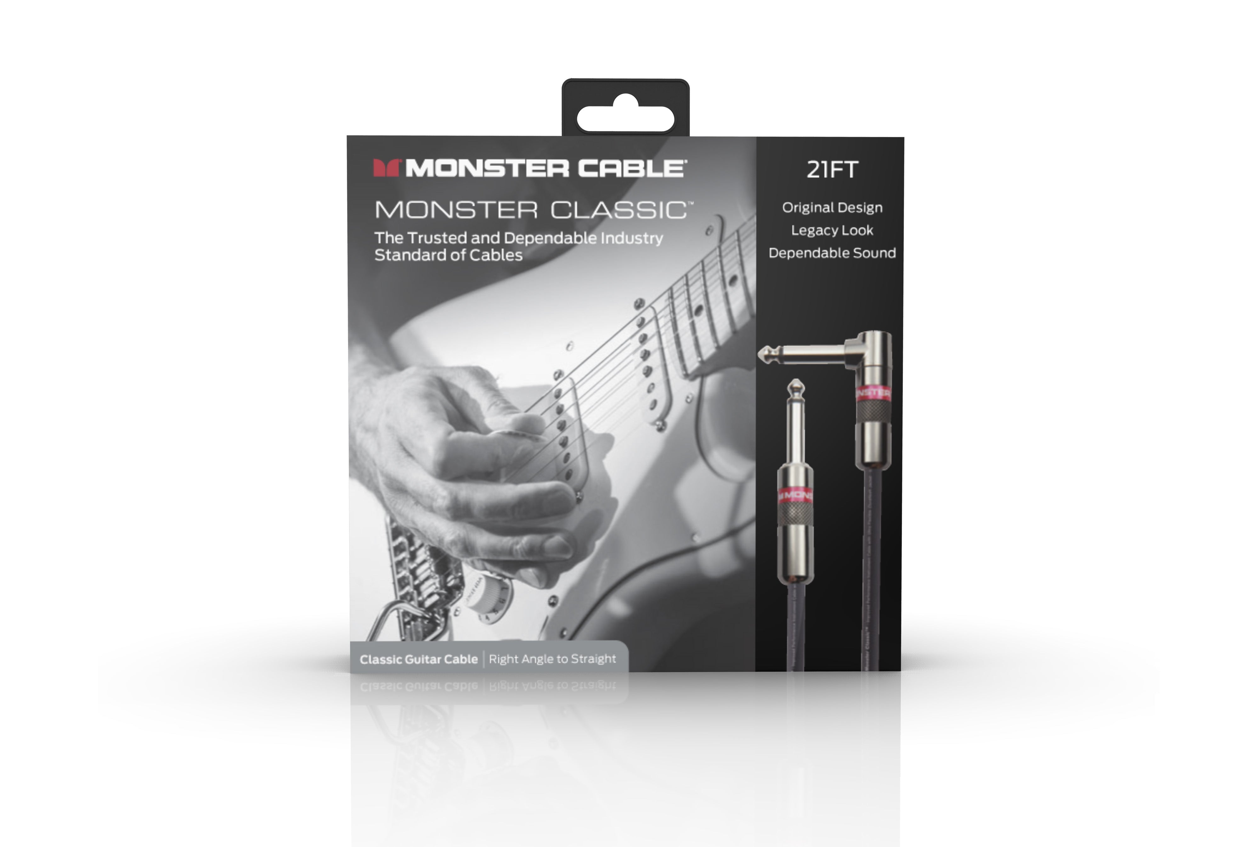 Monster CLAS-I-21AWW Prolink Monster Classic 1/4" Instrument Cable. 21 ft - Right Angle to Straight