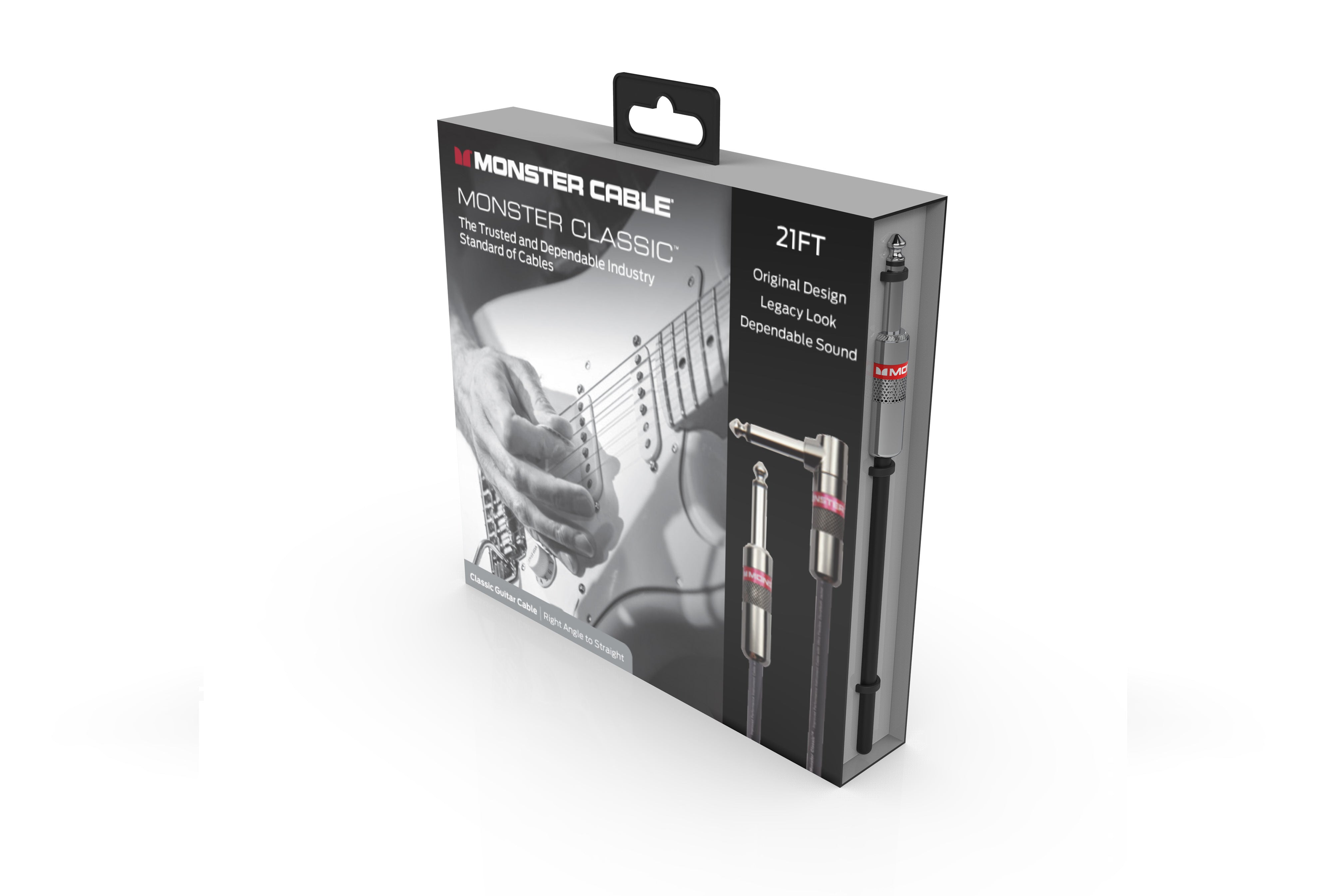 Monster CLAS-I-21AWW Prolink Monster Classic 1/4" Instrument Cable. 21 ft - Right Angle to Straight