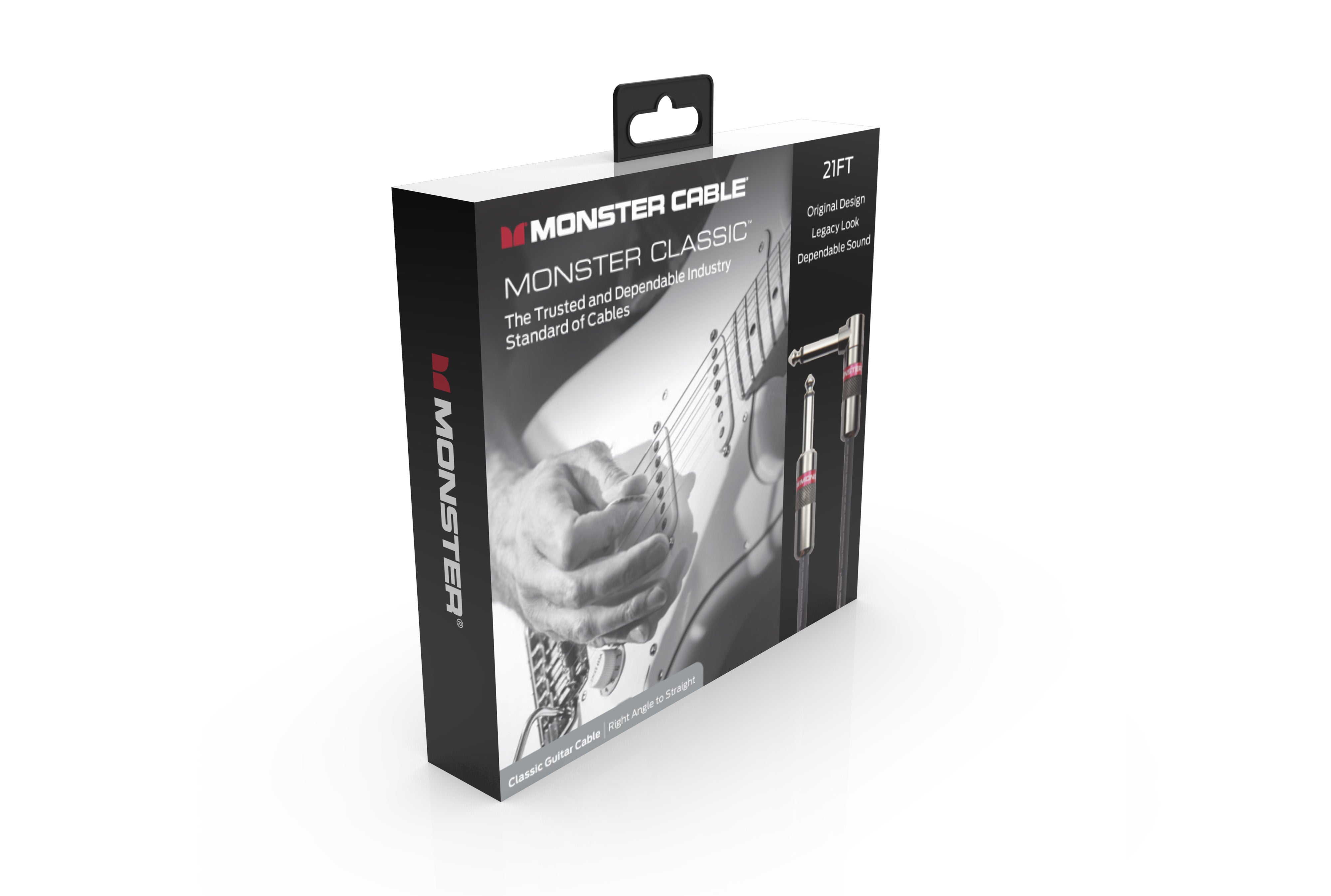 Monster CLAS-I-21AWW Prolink Monster Classic 1/4" Instrument Cable. 21 ft - Right Angle to Straight