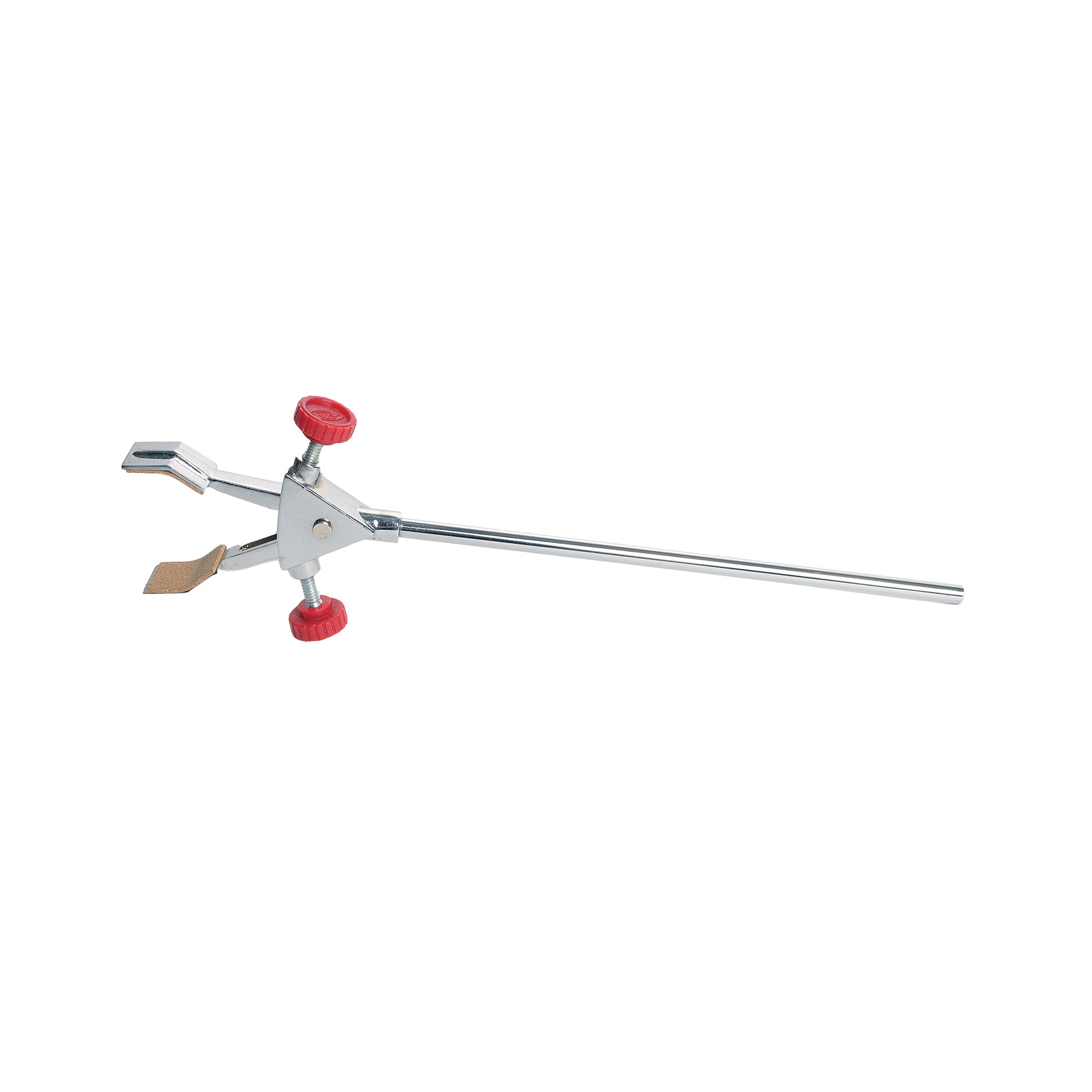 United Scientific® 2-Prong Burette Clamp With Extension Rod, Cork Coated Grips