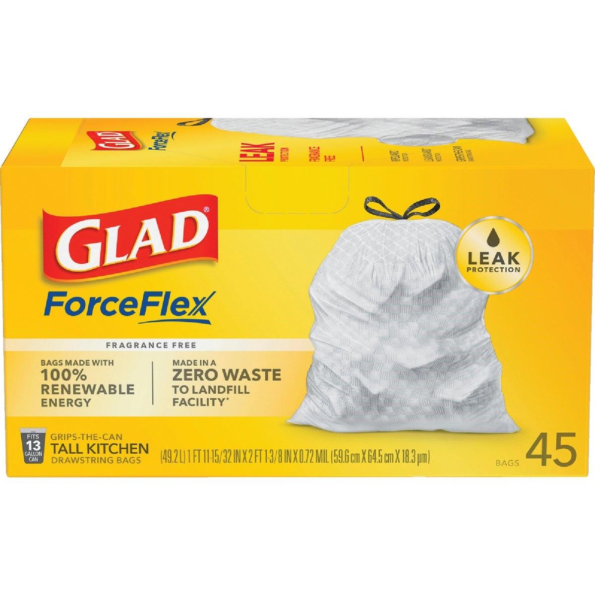 Glad 13 Gal. Tall Kitchen White Reinforced Strength Trash Bag (45-Count)