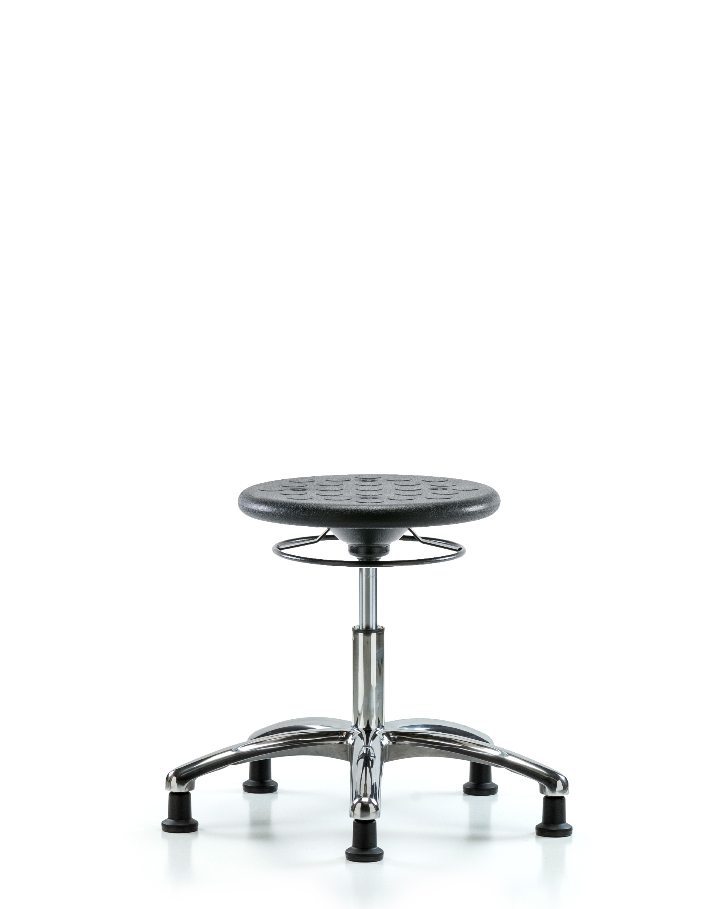 Class 10 Huron Polyurethane Clean Room Stool - Desk Height with Stationary Glides in Black Polyurethane