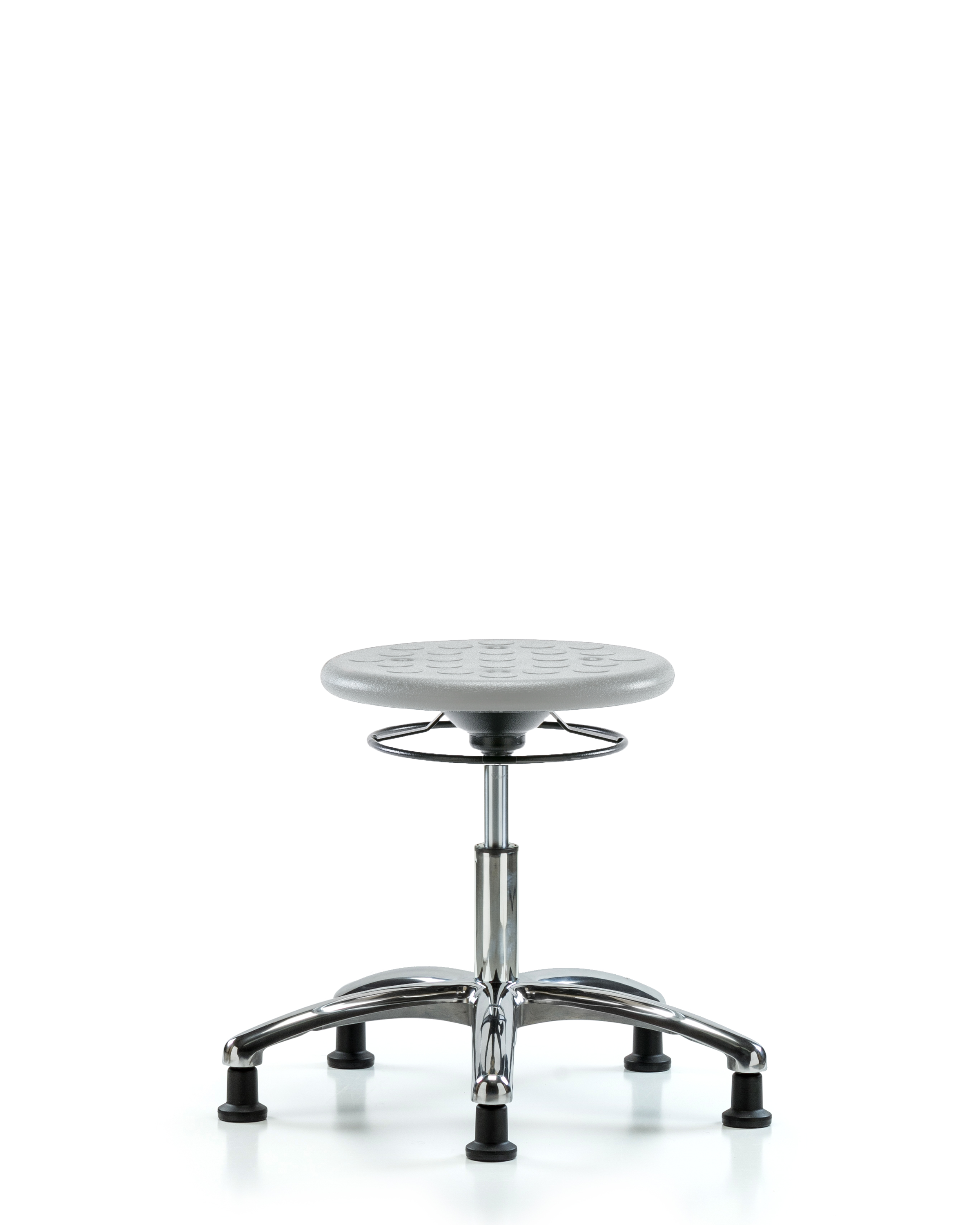 Class 10 Huron Polyurethane Clean Room Stool - Desk Height with Stationary Glides in Gray Polyurethane