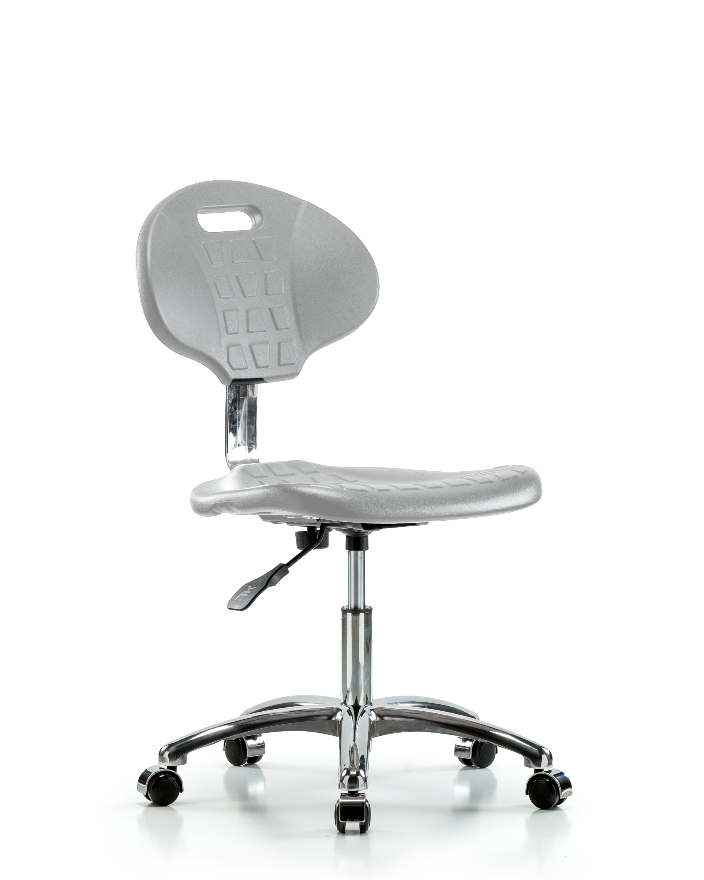 Class 10 Erie Polyurethane Clean Room Chair - Desk Height with Casters in Gray Polyurethane