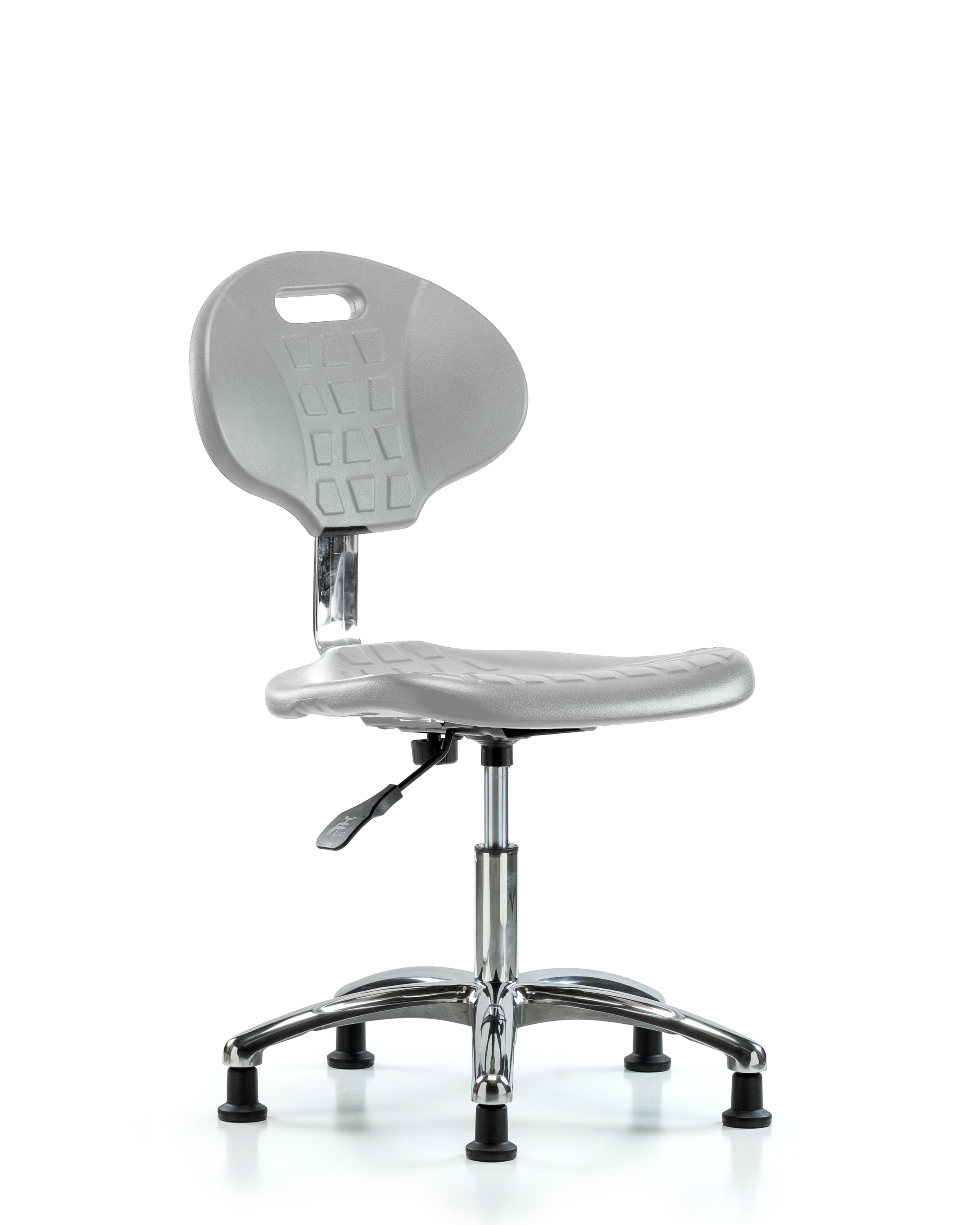 Class 10 Erie Polyurethane Clean Room Chair - Desk Height with Stationary Glides in Gray Polyurethane