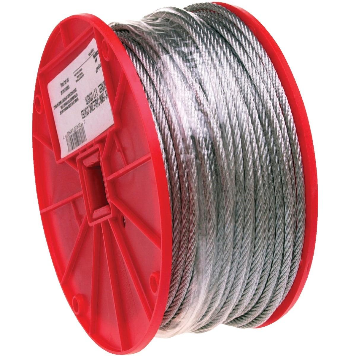 Campbell Chain 1/4",  7 x 19 Cable, Galvanized Wire, 250 Feet per Reel, Working Load Limit: 1400 lbs., Reel Width:  6"