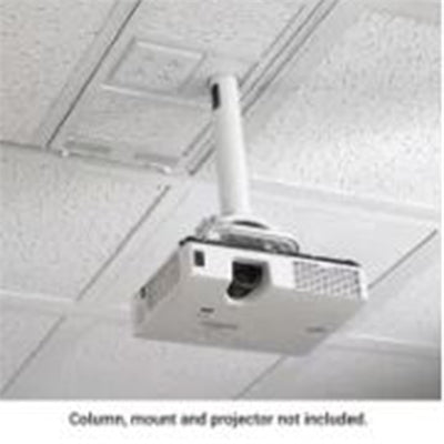 Chief 1&amp;apos; x 2&amp;apos; Above Suspended Ceiling Storage Box with Column Drop - For Projectors - White