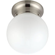 Home Impressions 6 In. Brushed Nickel Incandescent Flush Mount Ceiling Light Fixture