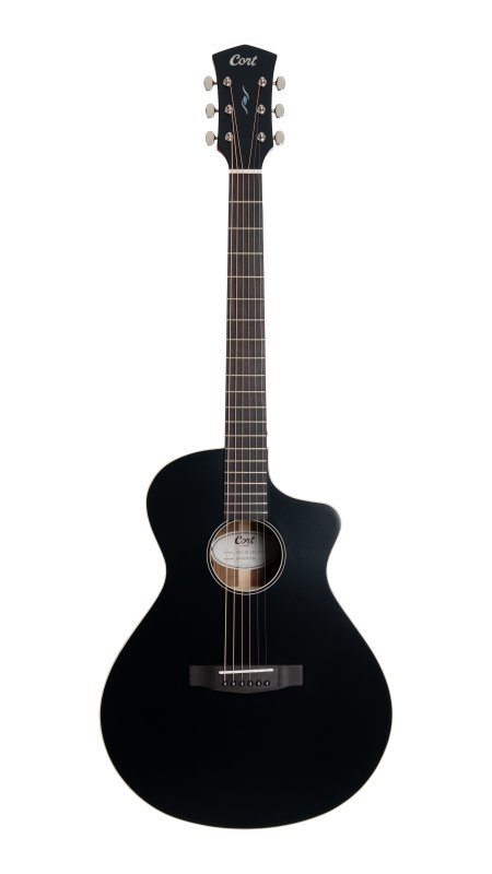 Cort CORE-MC Ovangkol Acoustic-Electric Guitar W/ Gig-Bag, Black Top Semi Gloss