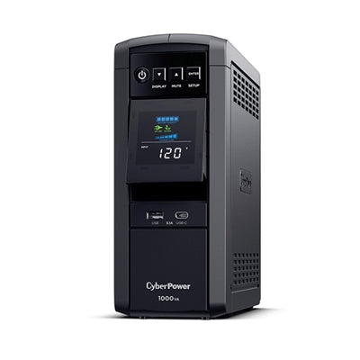 CyberPower - TAA Compliant CP1000PFCLCDTAA UPS 1000VA 600W PFC Compatible Pure Sine Wave - Black