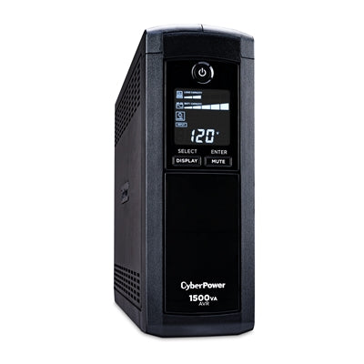 CyberPower CP1500AVRLCDTAA UPS - 1500VA/900W  NEMA 5-15P  Mini-Tower  12 Outlets  LCD  PowerPanel Personal