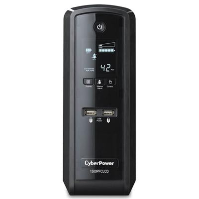 CyberPower - TAA Compliant CP1500PFCLCDTAA UPS 1500VA 900W PFC Compatible Pure Sine Wave - Black