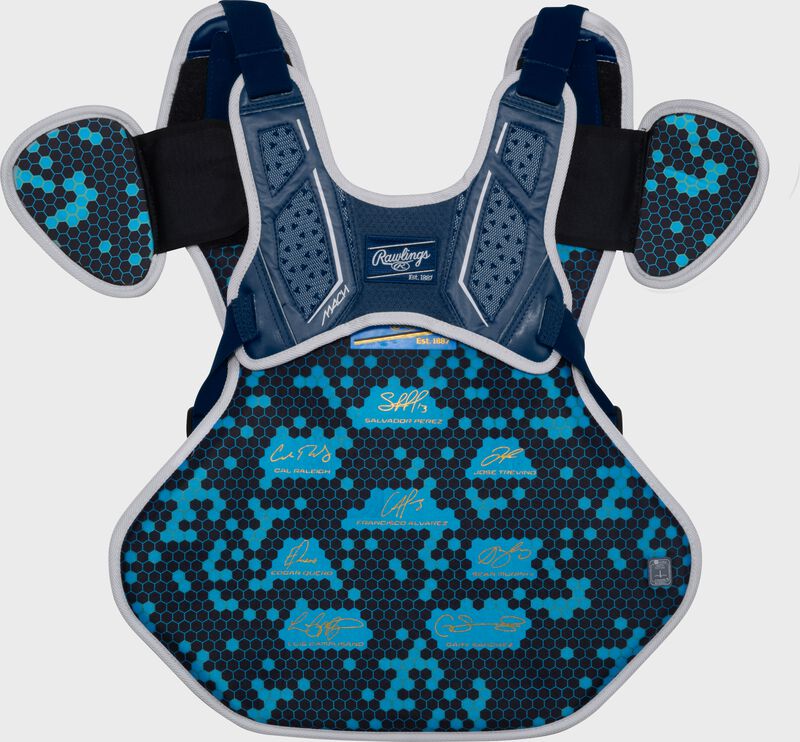 Rawlings Mach Pro Series Medium Chest Protector - Navy/White
