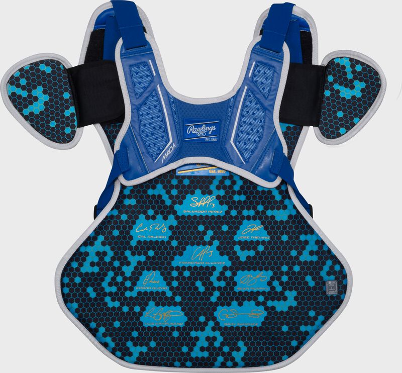 Rawlings Mach Pro Series Large Chest Protector - Royal/White