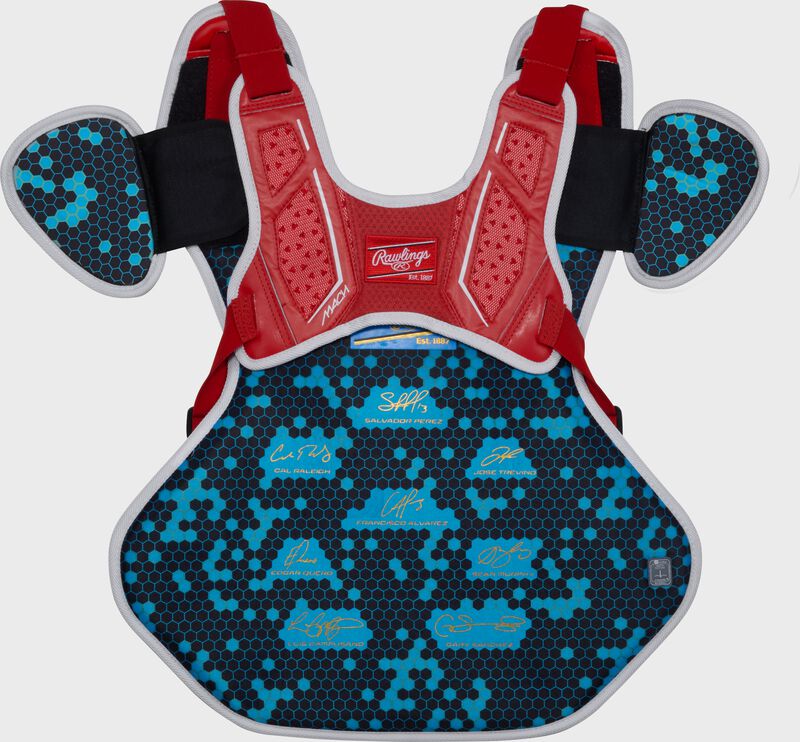Rawlings Mach Pro Series Large Chest Protector - Scarlet/White