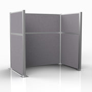 Officeflex Single (U-Shape) 6x4 Gray Smoke Silver Frame