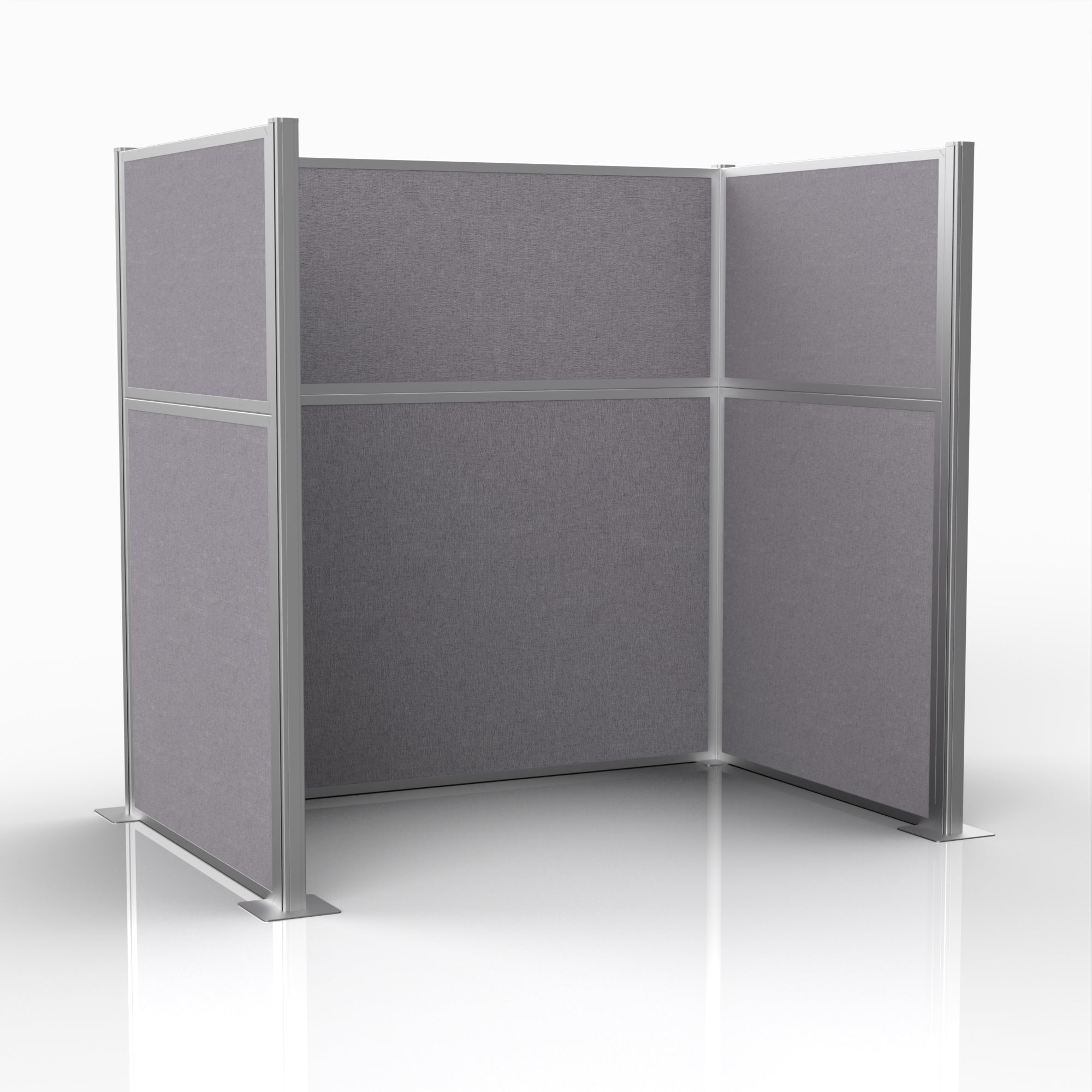 Officeflex Single (U-Shape) 6x4 Gray Smoke Silver Frame