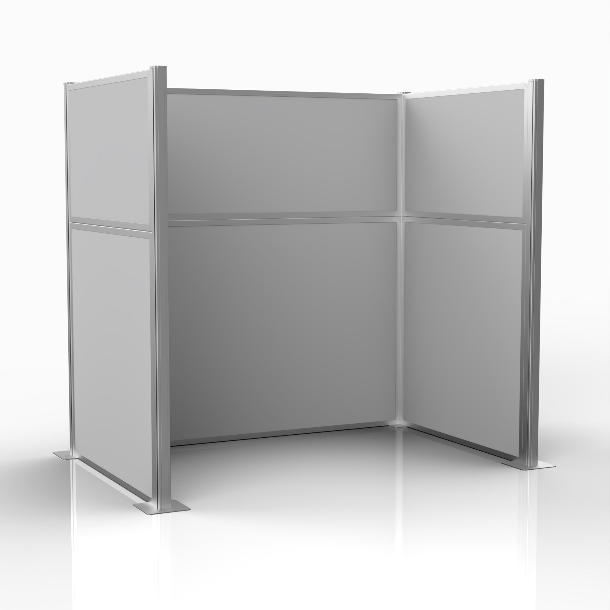 Officeflex Single (U-Shape) 6x4 Select Gray Silver Frame