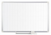 MasterVision  General Format Magnetic Platinum Plus Porcelain 17 row Grid Planner 24x36", Aluminum Frame with accessory Kit