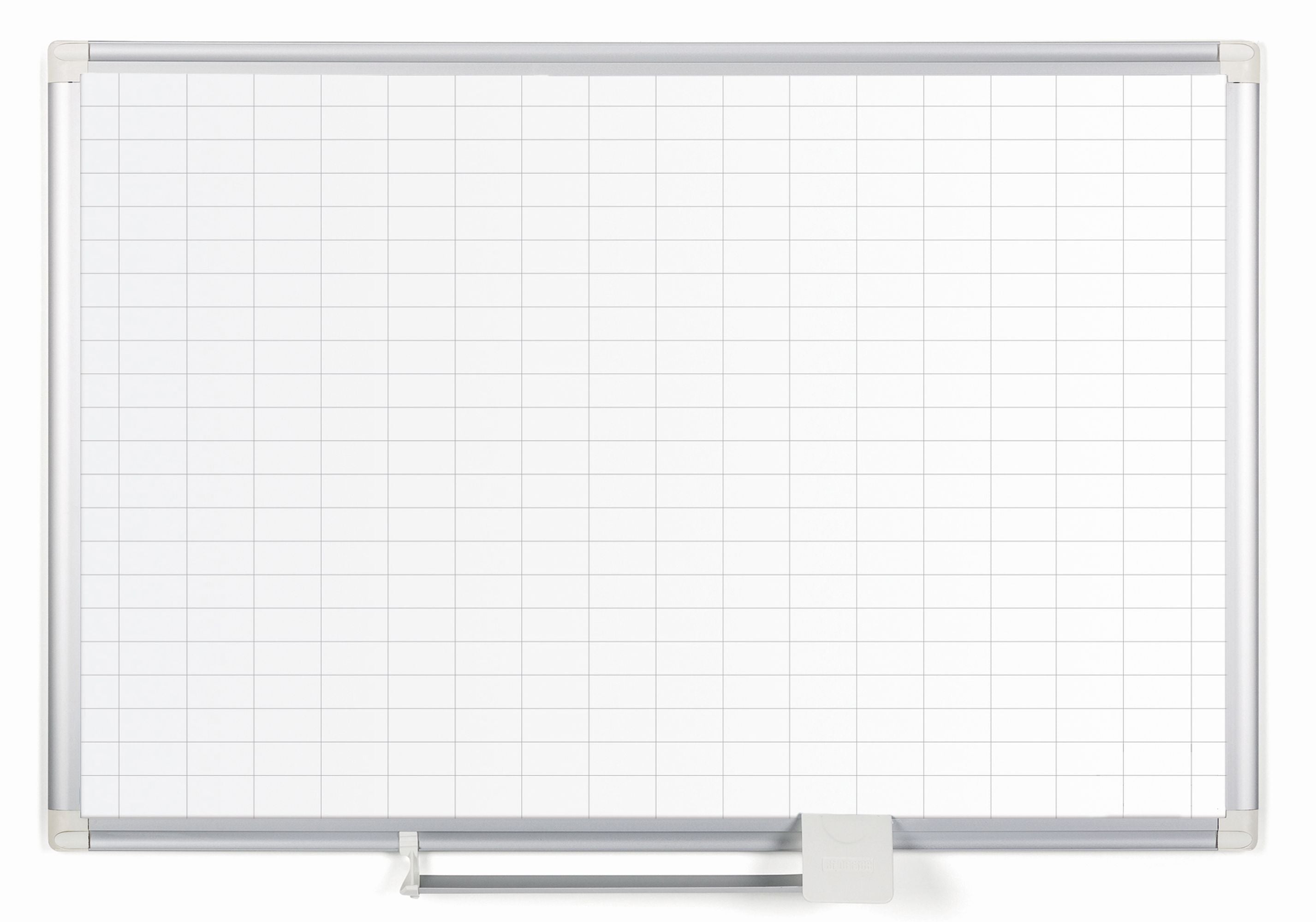MasterVision  General Format Magnetic Platinum Plus Porcelain 17 row Grid Planner 24x36", Aluminum Frame with accessory Kit