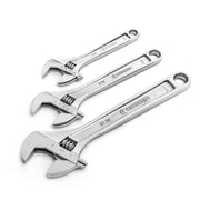 Adjustable Wrench Set, Satin Chrome with Polished Face, 3 Pc