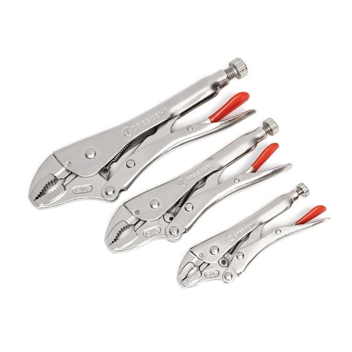 CLP3SETN-08 Crescent, Locking Plier Set, Rawhide, 5 Inch 7 Inch 10 Inch