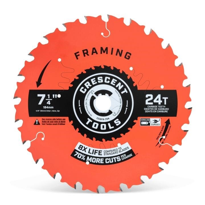 CSBFR-724 Crescent, Saw Blades, 5/8 Inch, Steel, Rawhide, 1 Blade, 7.25 Inch