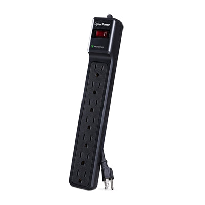 CyberPower CSB706 7-Outlet Essential Surge Protector, 6', Black