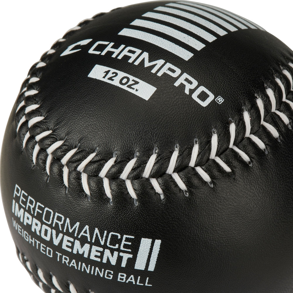 Weighted Training Softballs (Bulk or Retail) - Black, 12 oz. Clamshell