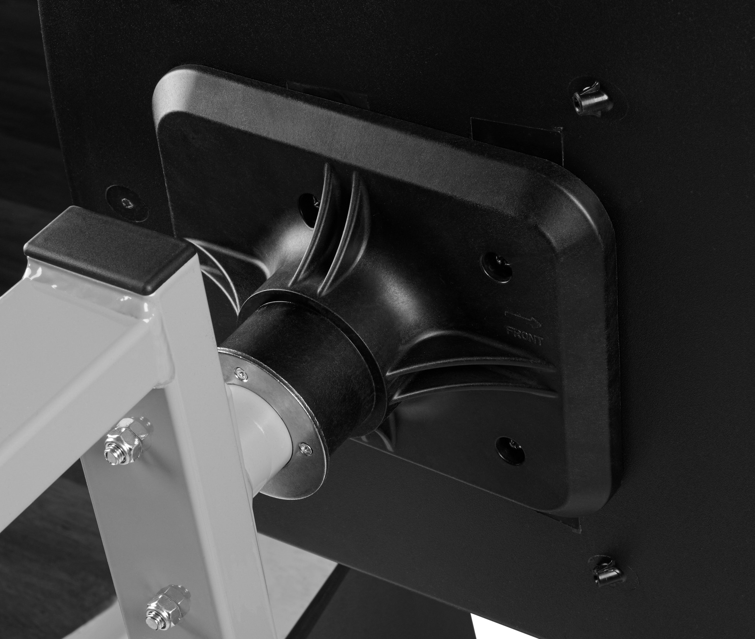 NPS® Cluster Swivel Booth, 24"x48", Butcherblock Top, Seat Color: Black, Frame Color: Soft Grey  (Specify Laminate Color)