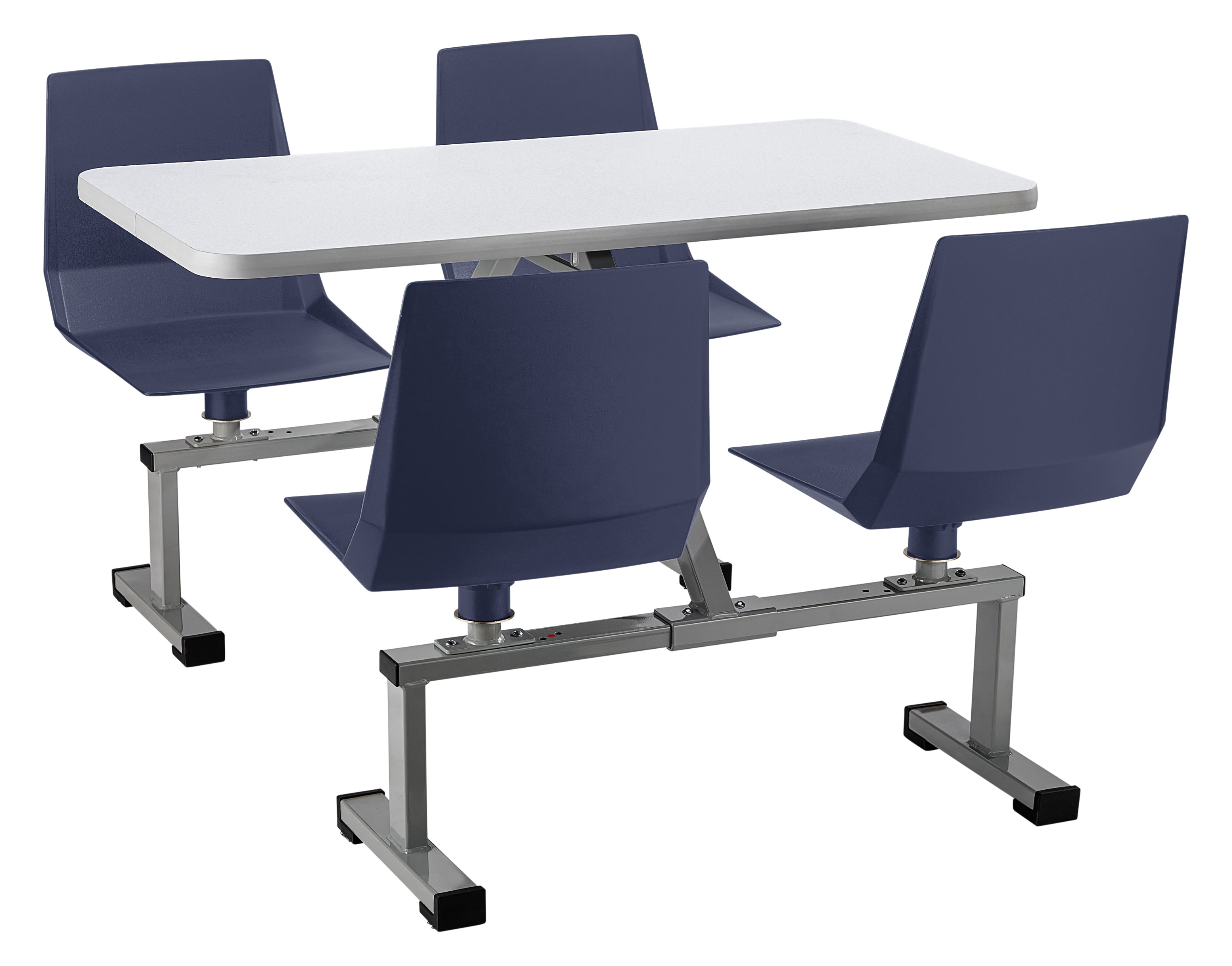 NPS® Cluster Swivel Booth, 24"x48", MDF Core/ProtectEdge, Seat Color: Navy, Frame Color: Soft Grey  (Specify Laminate Color)