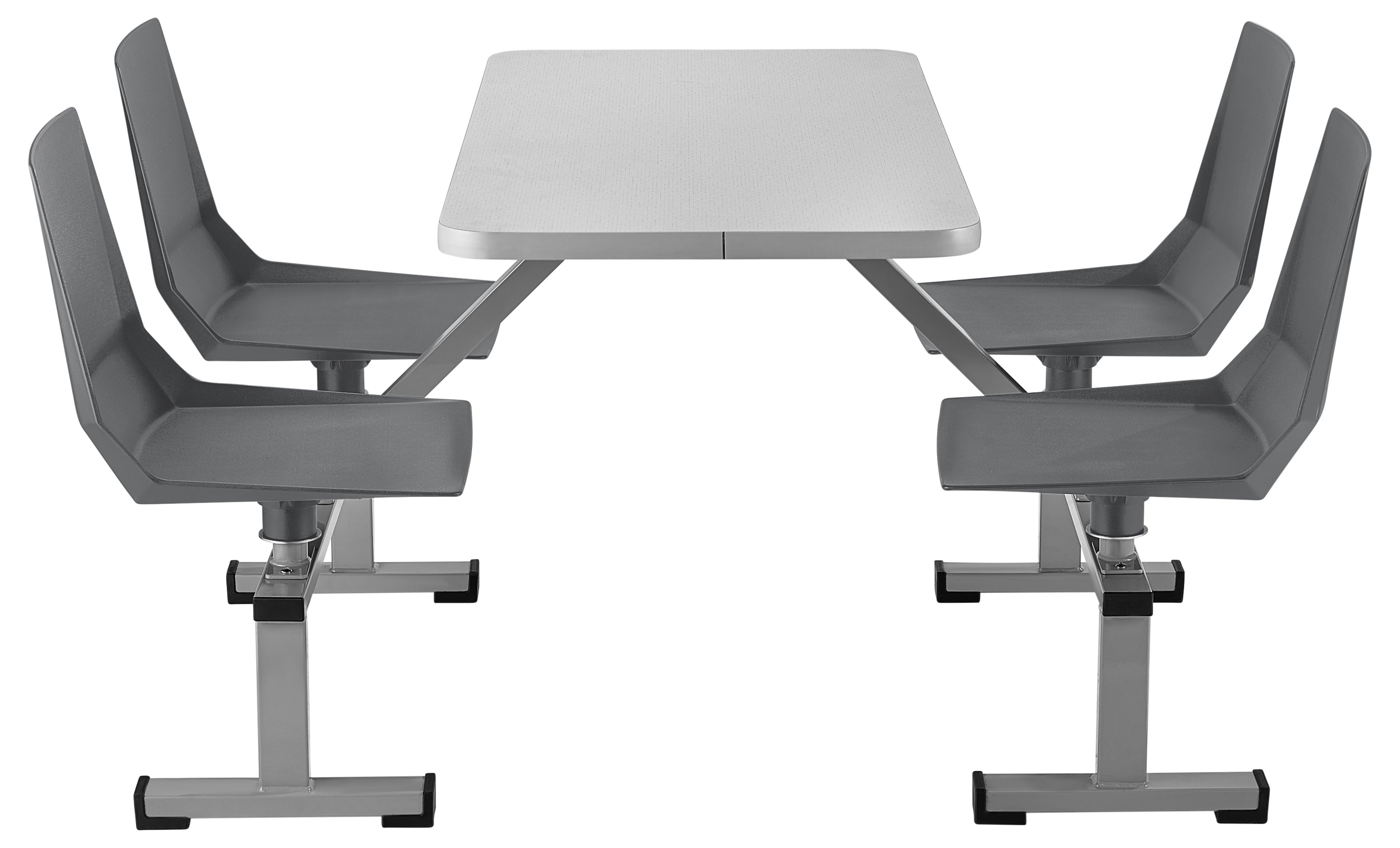 NPS® Cluster Swivel Booth, 24"x48", MDF Core/ProtectEdge, Seat Color: Charcoal, Frame Color: Soft Grey  (Specify Laminate Color)