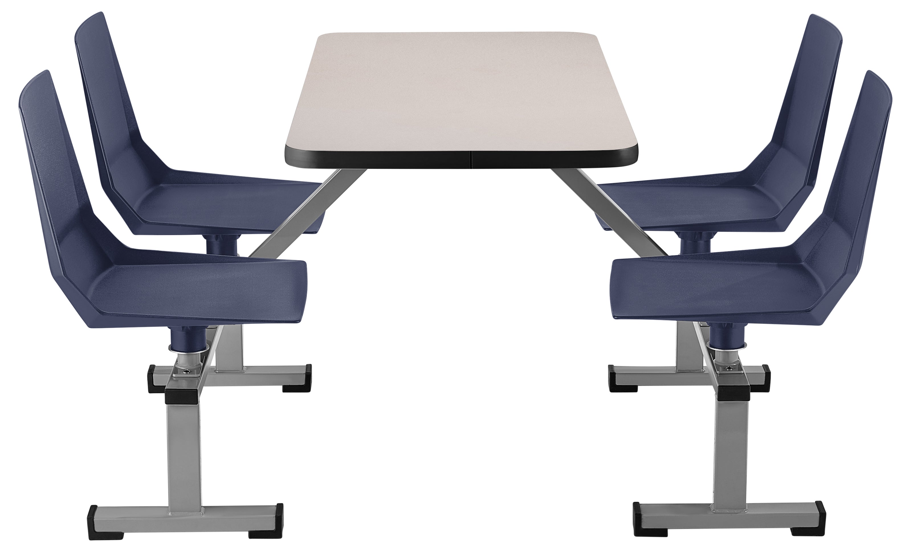 NPS® Cluster Swivel Booth, 24"x48", Particleboard Core/Edge Banding, Seat Color: Navy, Frame Color: Soft Grey  (Specify Laminate Color)