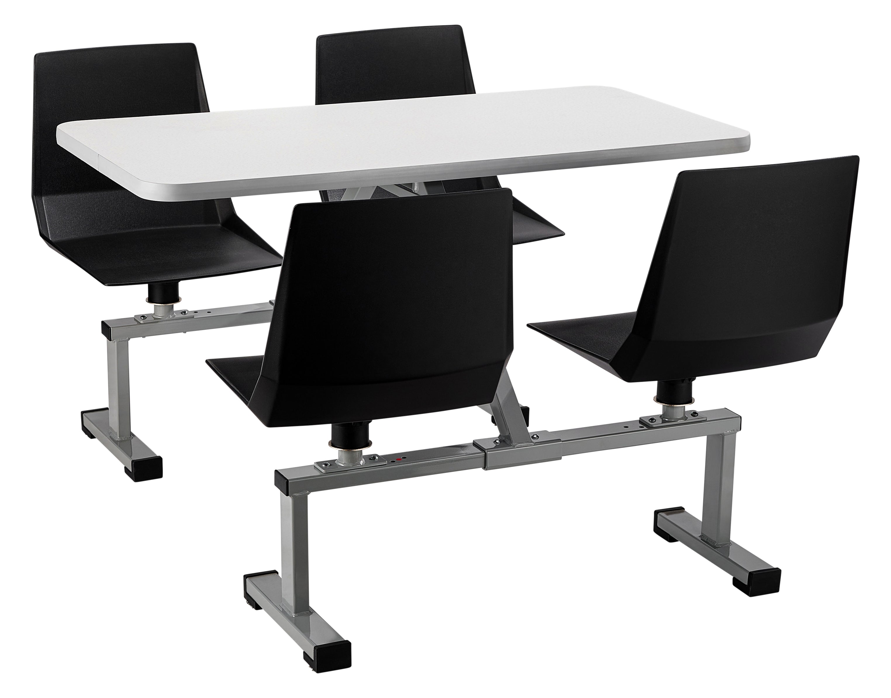 NPS® Cluster Swivel Booth, 24"x48", Particleboard Core/Edge Banding, Seat Color: Black, Frame Color: Soft Grey  (Specify Laminate Color)