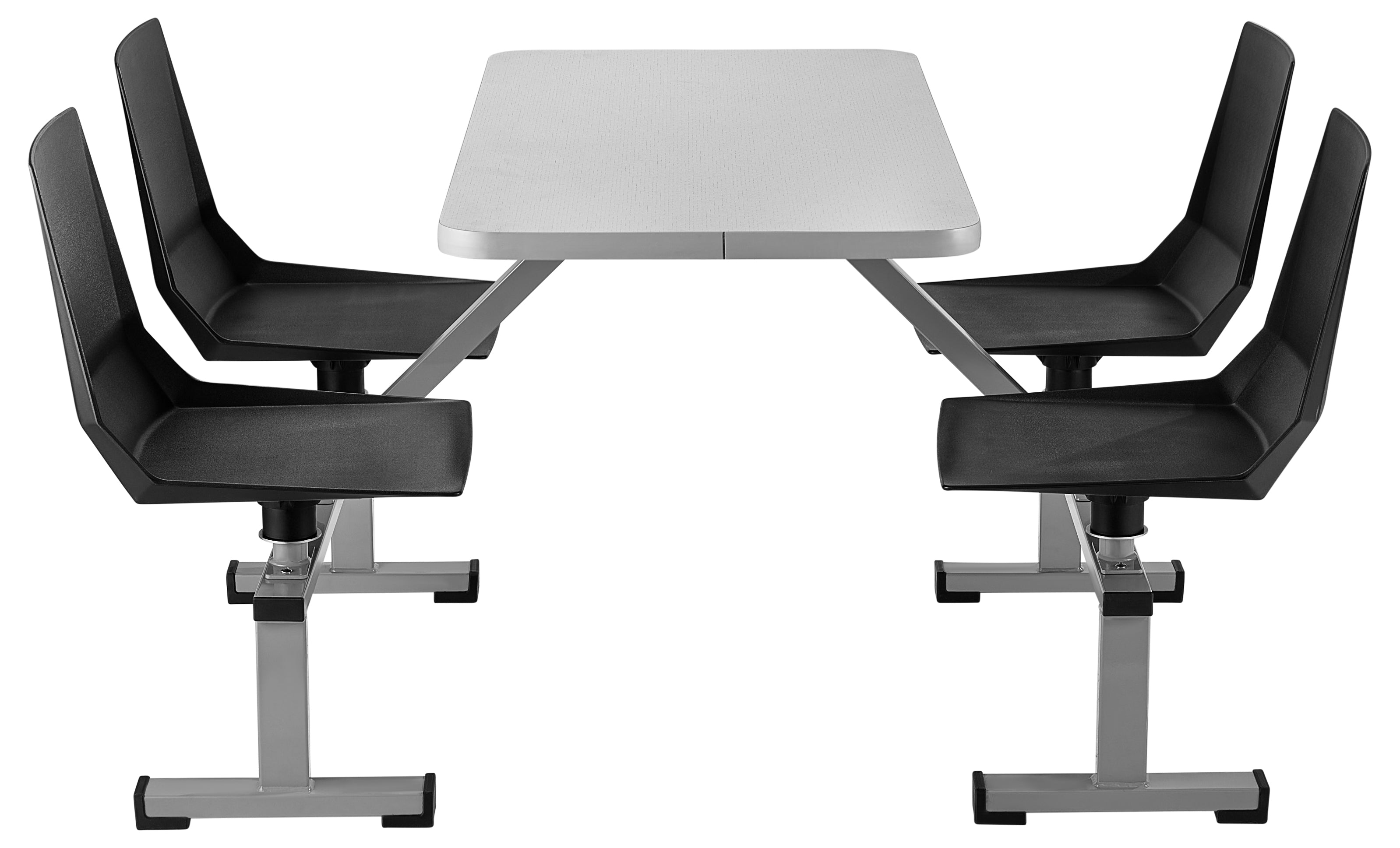 NPS® Cluster Swivel Booth, 24"x48", Particleboard Core/Edge Banding, Seat Color: Black, Frame Color: Soft Grey  (Specify Laminate Color)