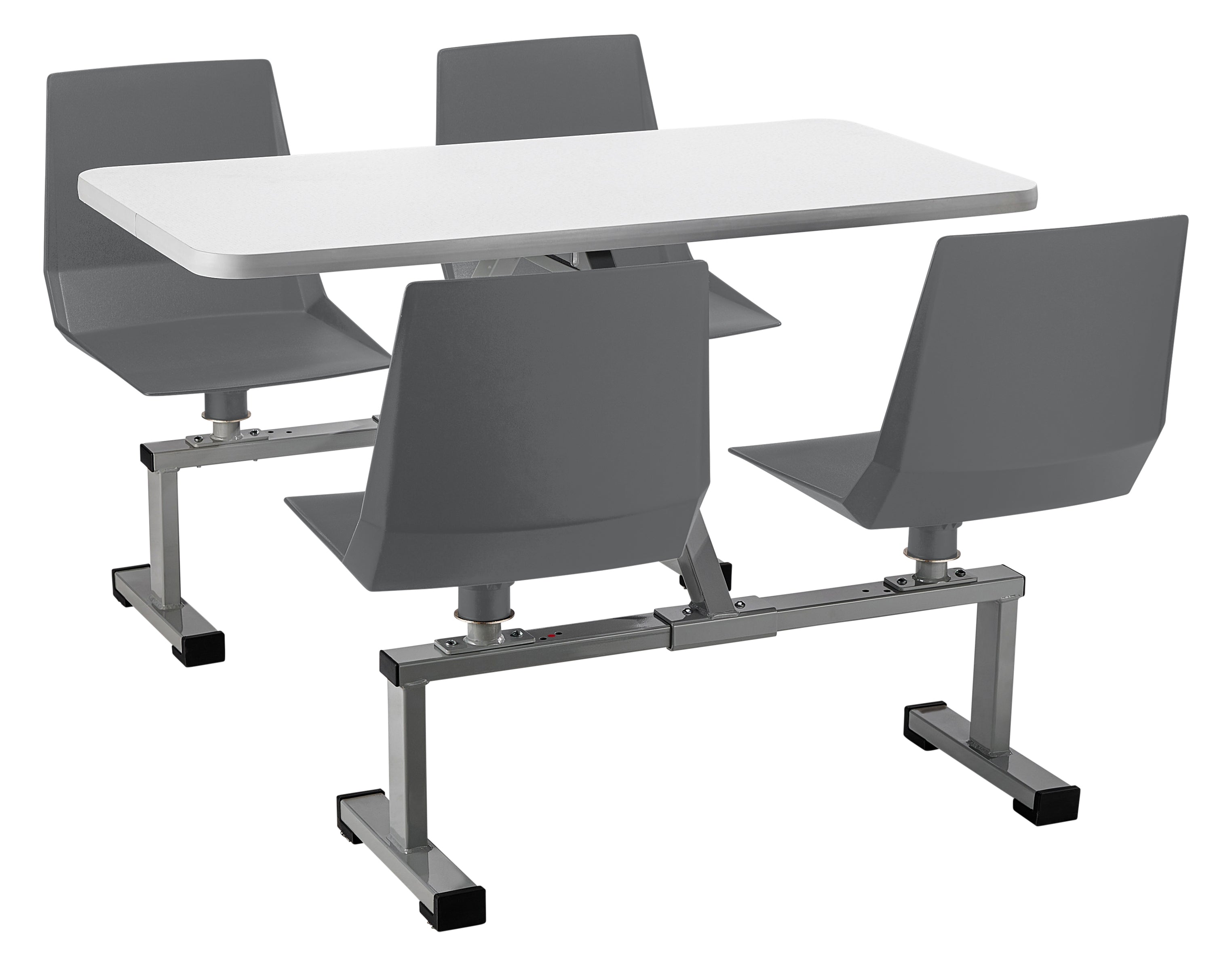 NPS® Cluster Swivel Booth, 24"x48", Particleboard Core/Edge Banding, Seat Color: Charcoal, Frame Color: Soft Grey  (Specify Laminate Color)