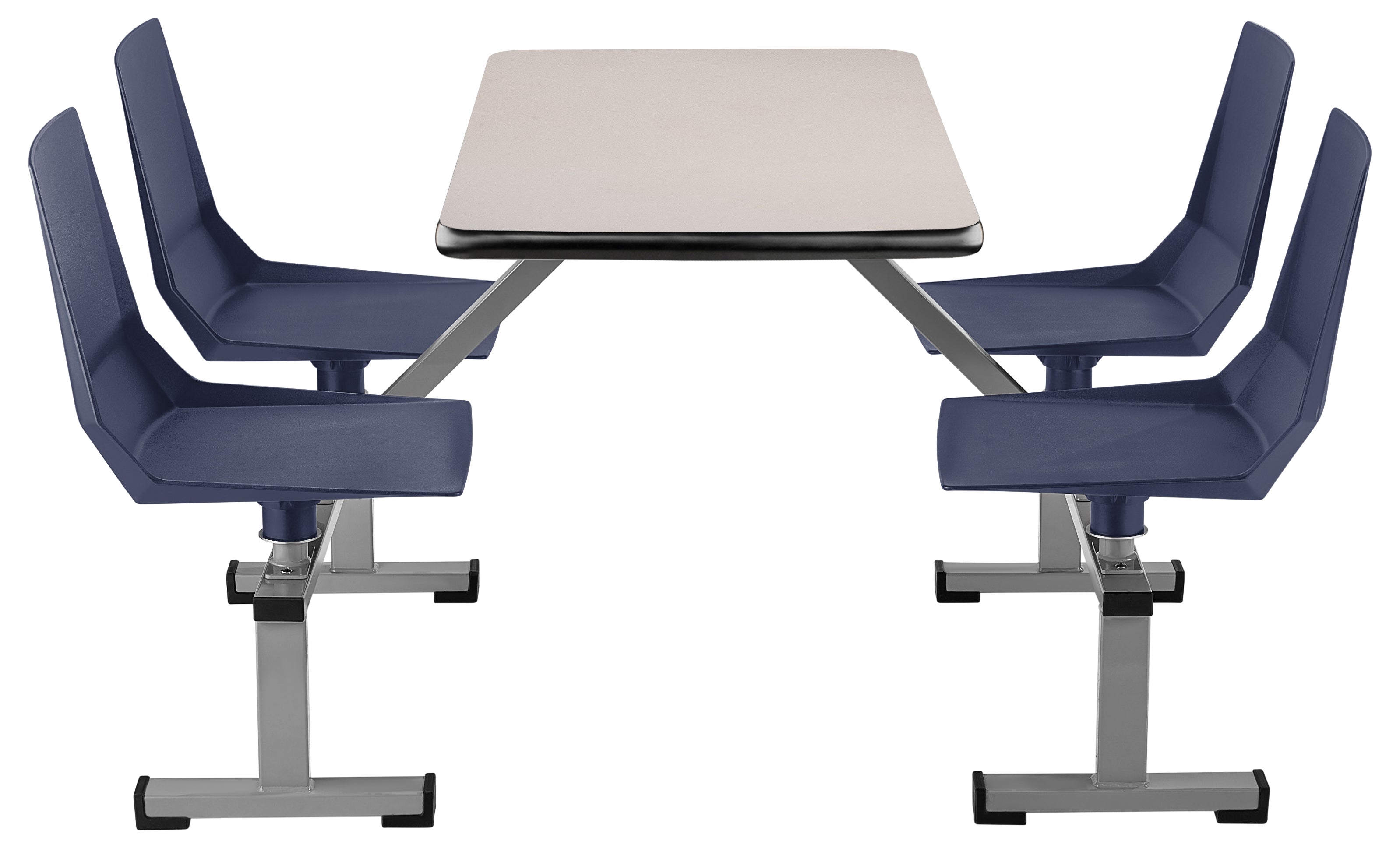 NPS® Cluster Swivel Booth, 24"x48", Particleboard Core/T-Mold, Seat Color: Navy, Frame Color: Soft Grey  (Specify Laminate Color)