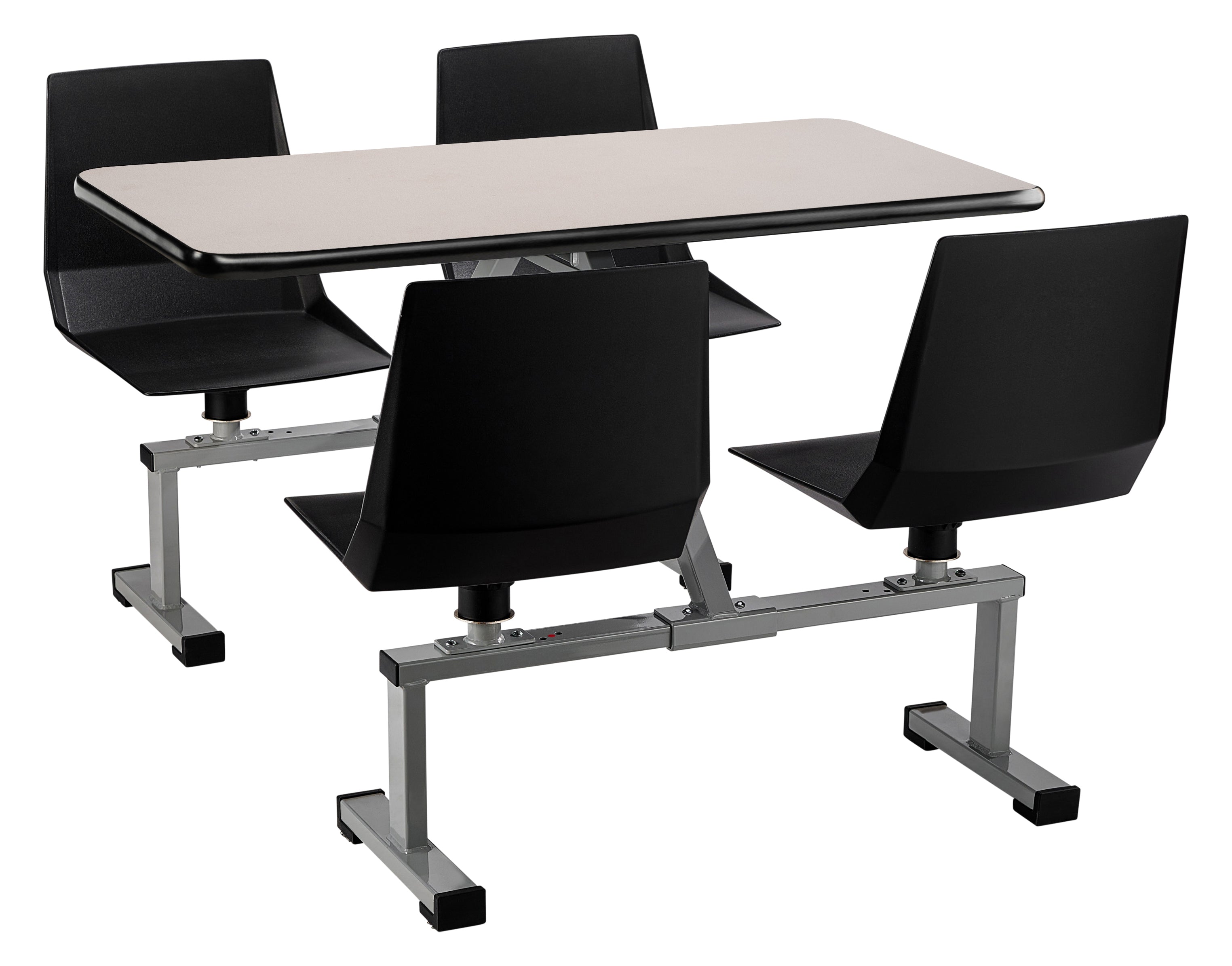 NPS® Cluster Swivel Booth, 24"x48", MDF Core/ProtectEdge, Seat Color: Black, Frame Color: Soft Grey  (Specify Laminate Color)