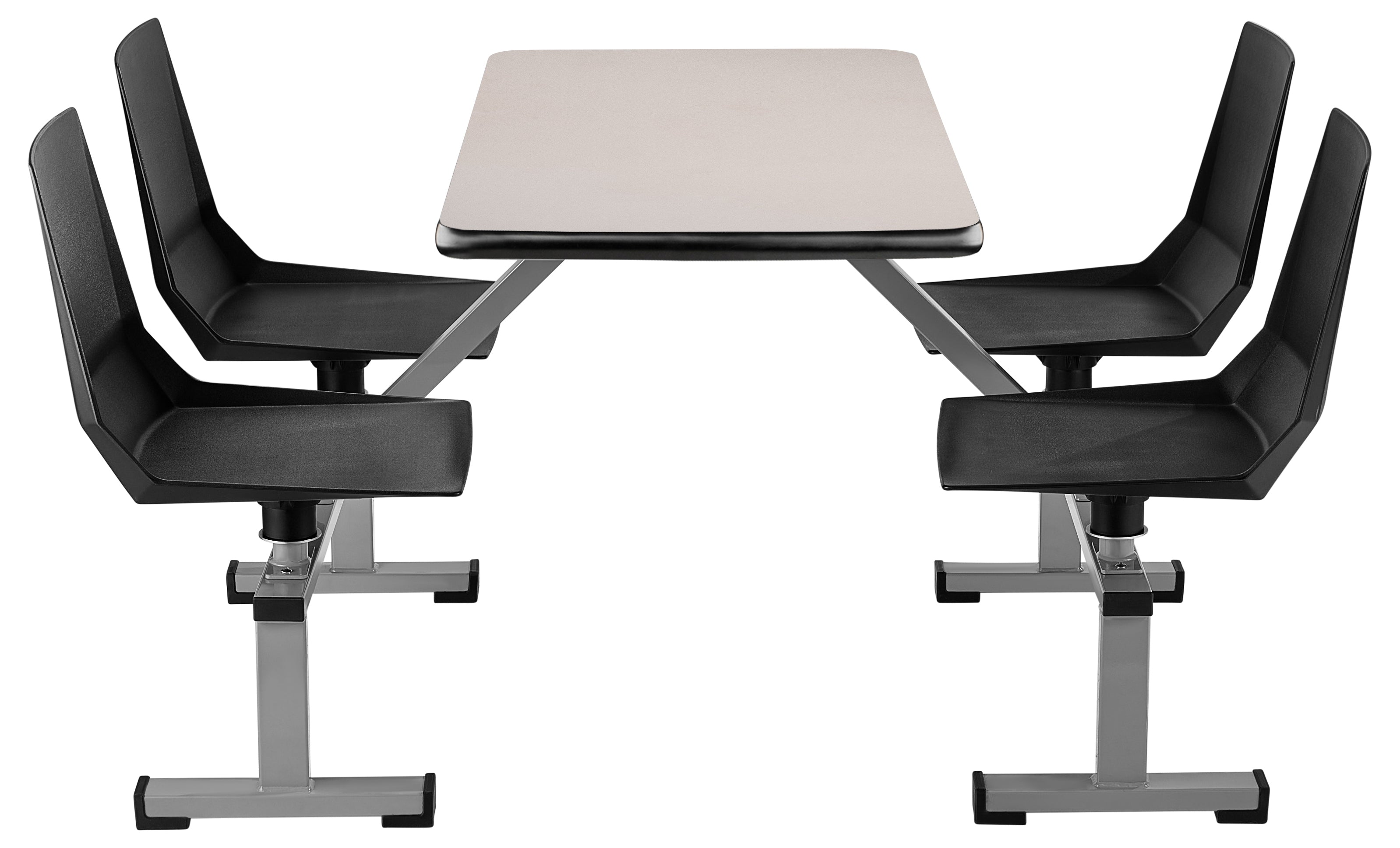 NPS® Cluster Swivel Booth, 24"x48", MDF Core/ProtectEdge, Seat Color: Black, Frame Color: Soft Grey  (Specify Laminate Color)