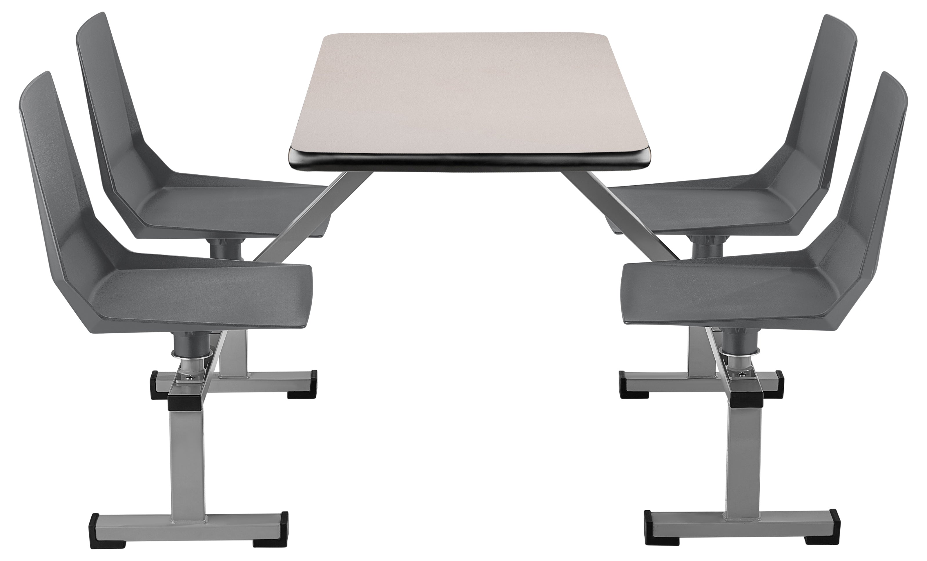 NPS® Cluster Swivel Booth, 24"x48", Particleboard Core/T-Mold, Seat Color: Charcoal, Frame Color: Soft Grey  (Specify Laminate Color)