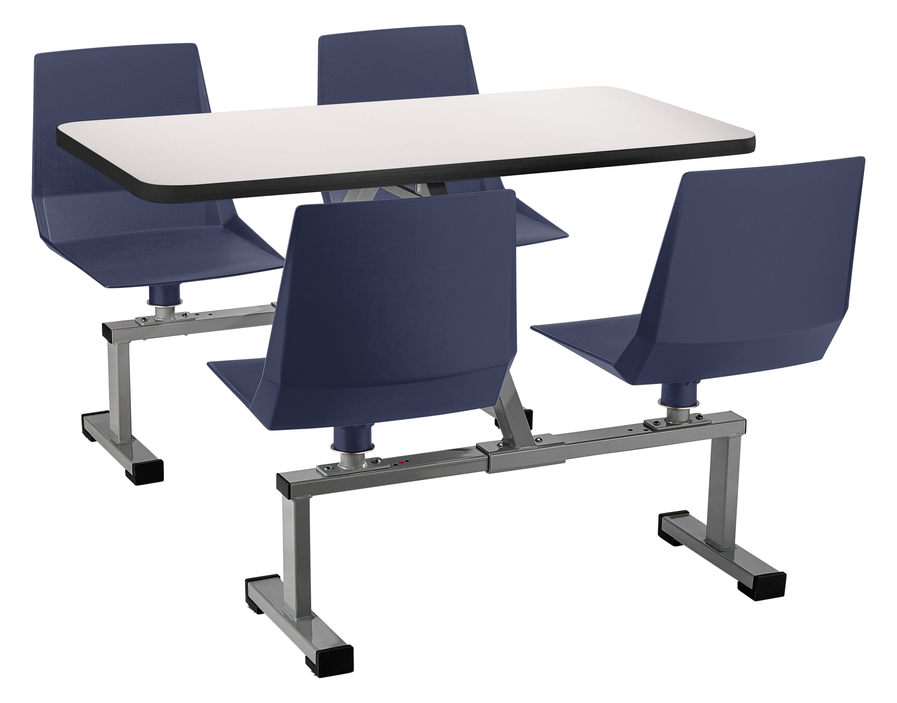 NPS® Cluster Swivel Booth, 24"x48", Whiteboard Top, Seat Color: Navy, Frame Color: Soft Grey  (Specify Laminate Color)