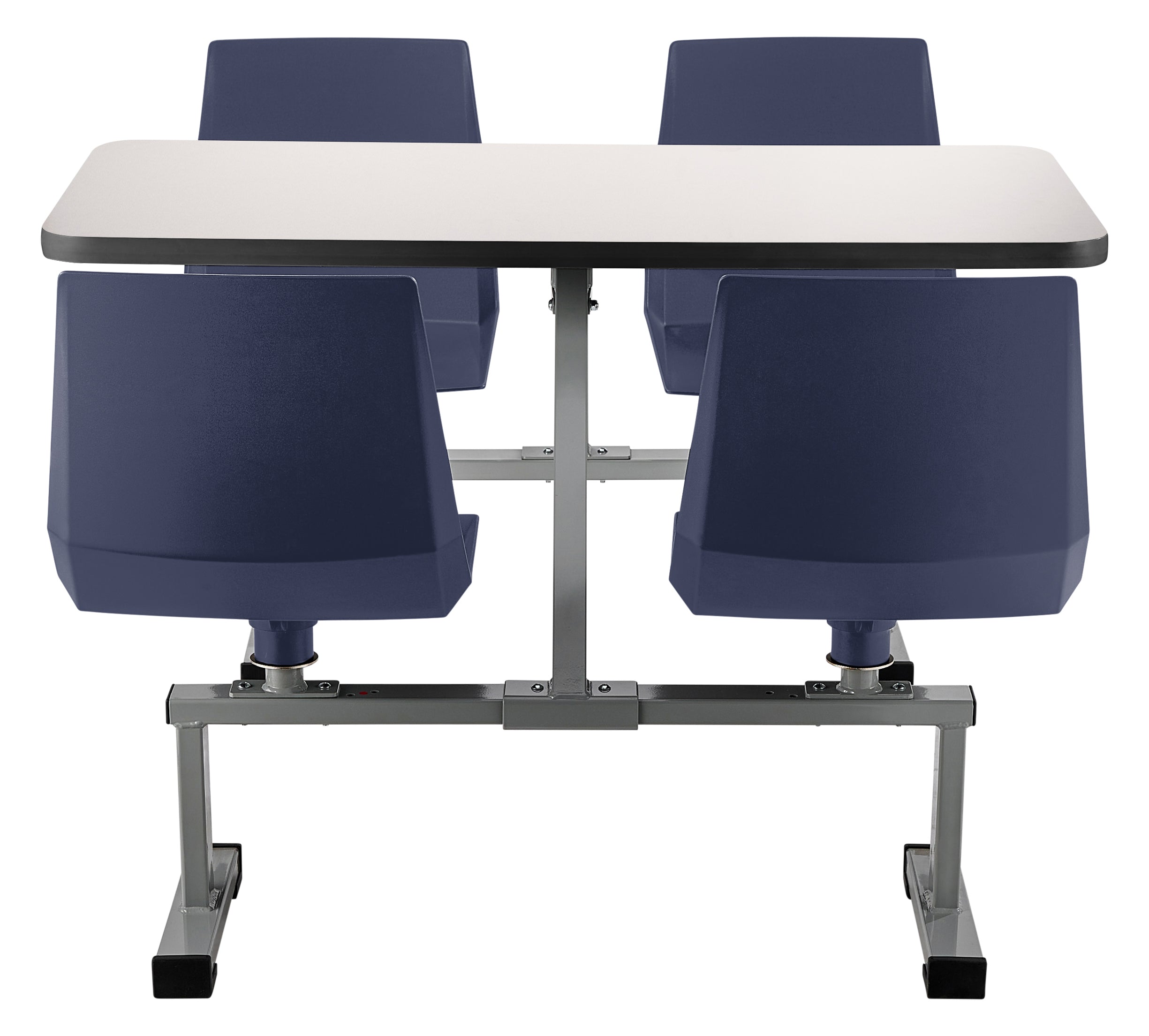 NPS® Cluster Swivel Booth, 24"x48", Whiteboard Top, Seat Color: Navy, Frame Color: Soft Grey  (Specify Laminate Color)