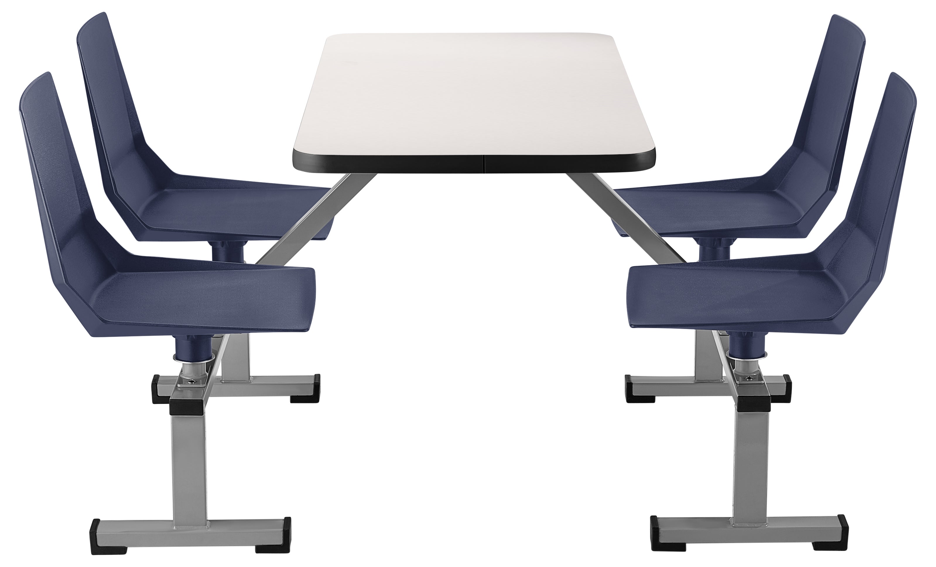 NPS® Cluster Swivel Booth, 24"x48", Whiteboard Top, Seat Color: Navy, Frame Color: Soft Grey  (Specify Laminate Color)