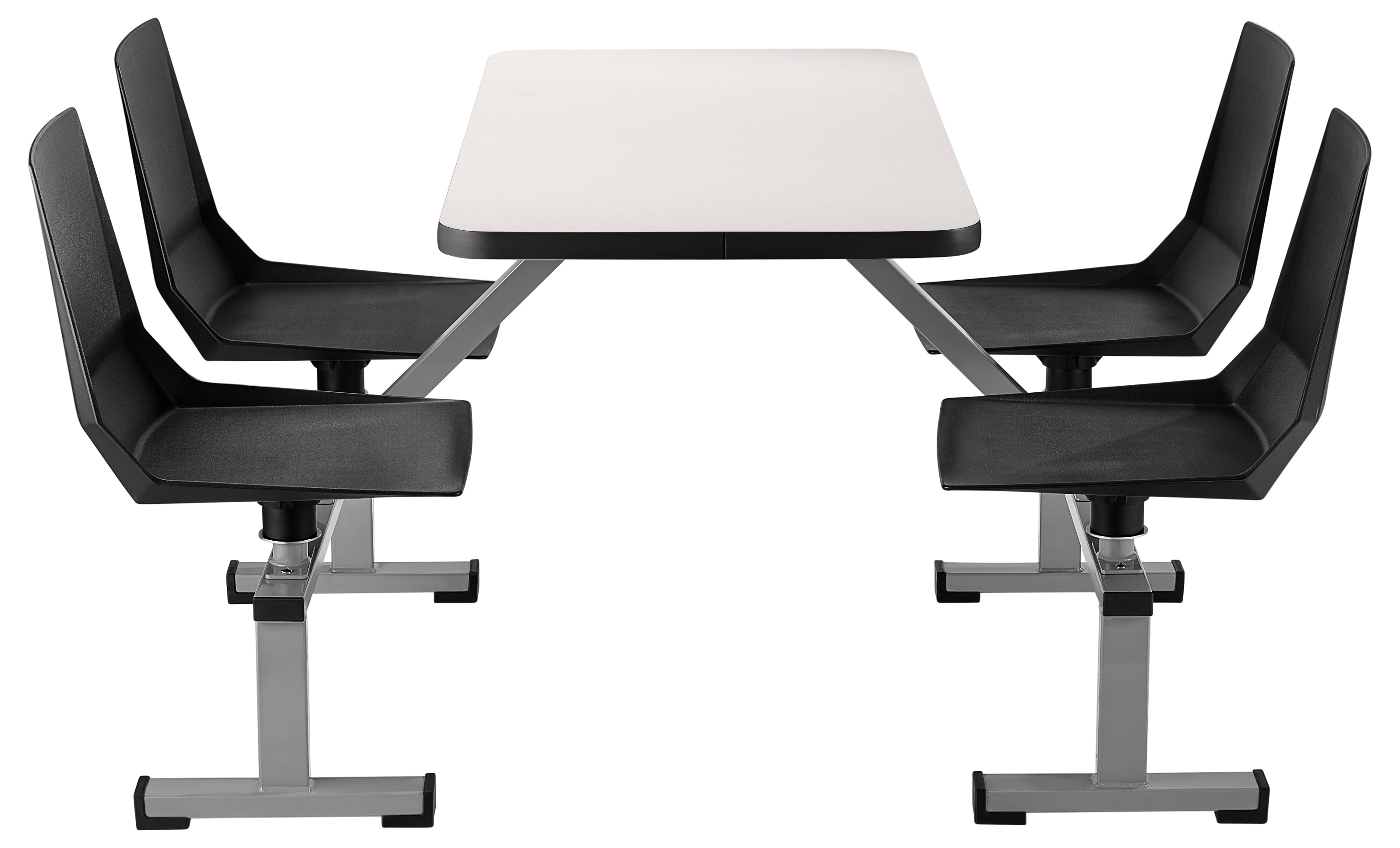NPS® Cluster Swivel Booth, 24"x48", Whiteboard Top, Seat Color: Black, Frame Color: Soft Grey  (Specify Laminate Color)