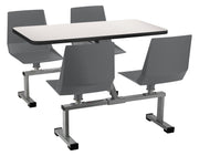 NPS® Cluster Swivel Booth, 24"x48", Whiteboard Top, Seat Color: Charcoal, Frame Color: Soft Grey  (Specify Laminate Color)