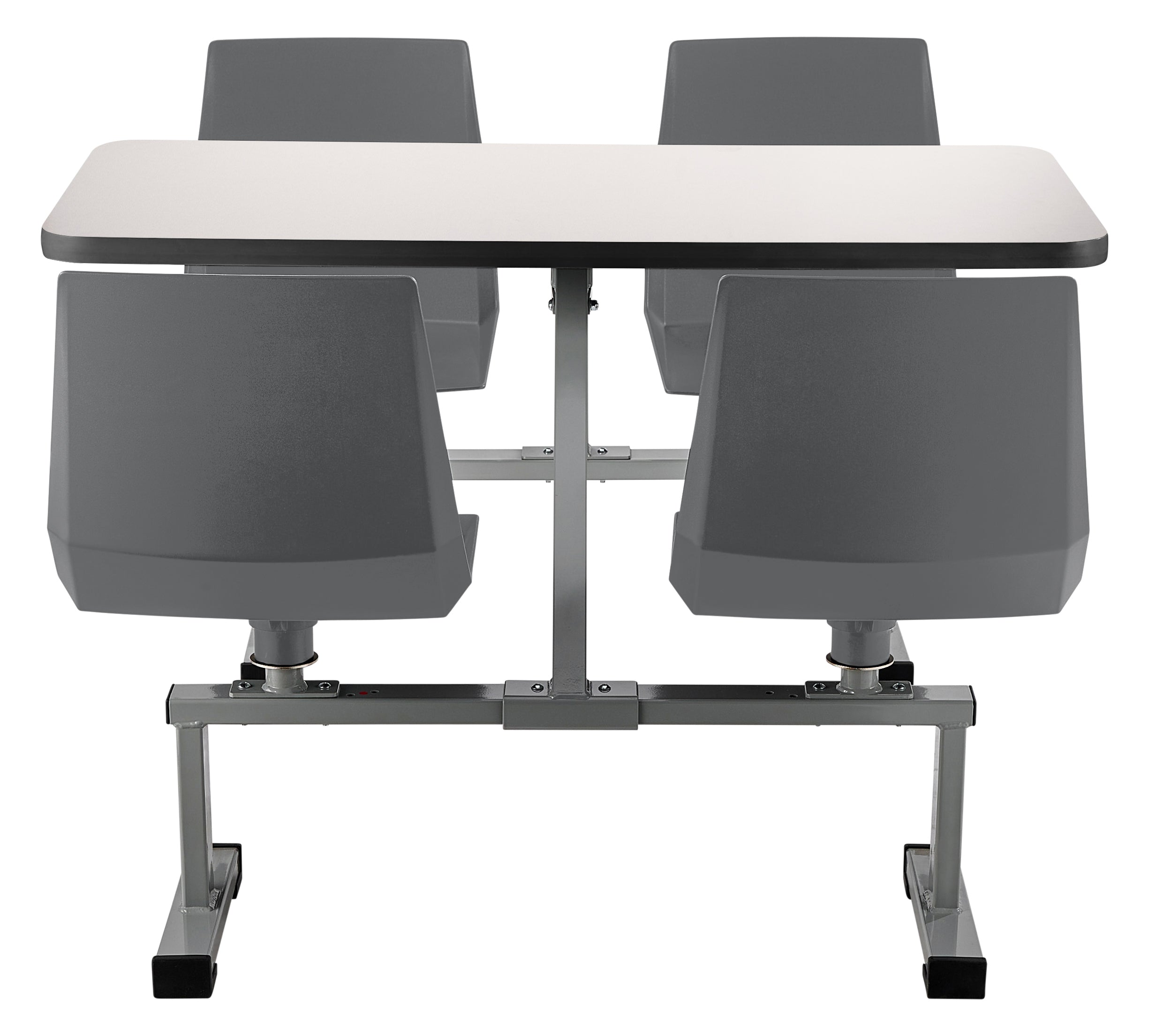 NPS® Cluster Swivel Booth, 24"x48", Whiteboard Top, Seat Color: Charcoal, Frame Color: Soft Grey  (Specify Laminate Color)
