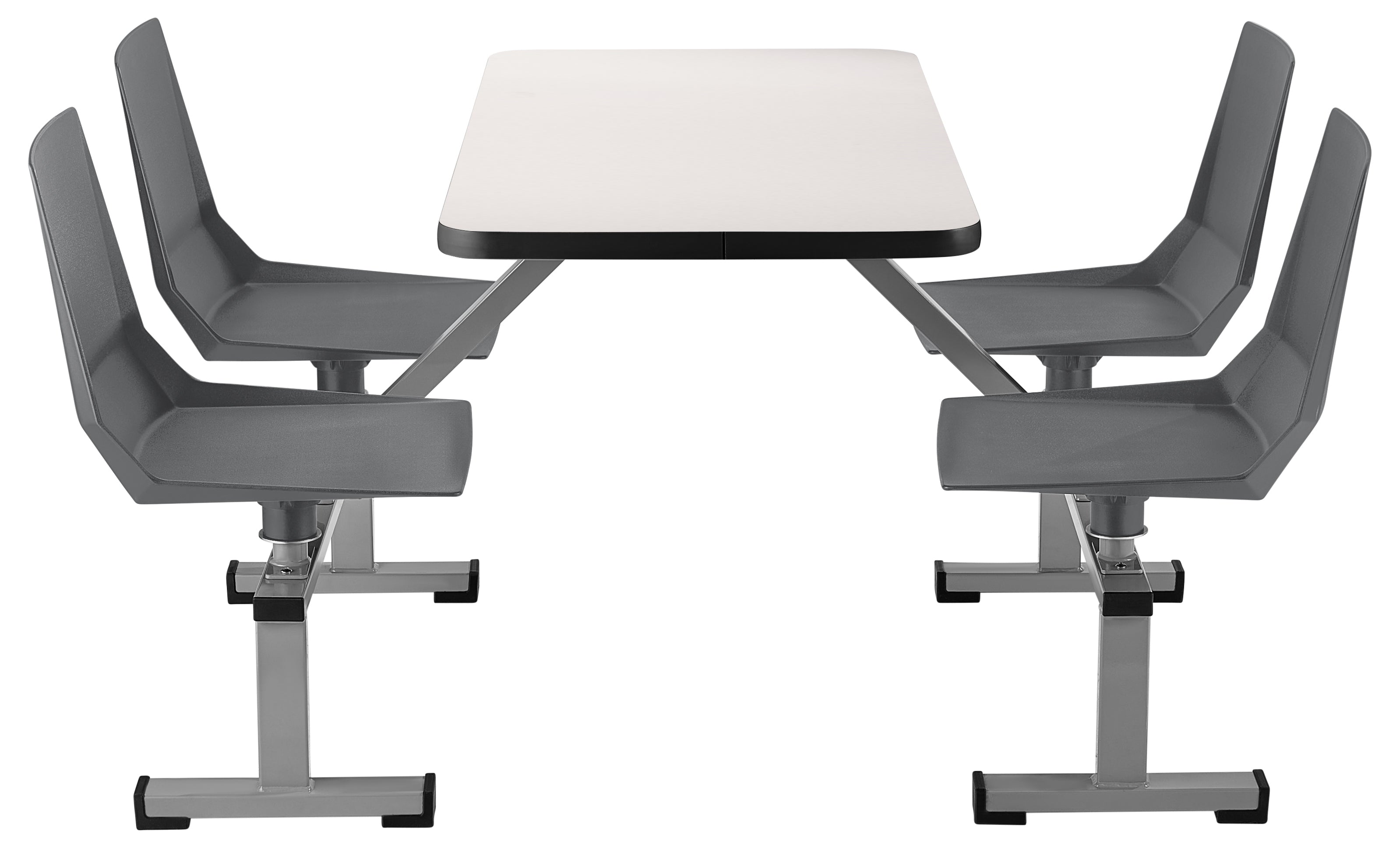 NPS® Cluster Swivel Booth, 24"x48", Whiteboard Top, Seat Color: Charcoal, Frame Color: Soft Grey  (Specify Laminate Color)
