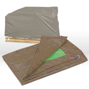 Alliance Heavy Duty Contractor Tarp, Type: Poly tarpaulins heavy duty contractor's tarp with reversible environ colors, Weave: 10x8, Gauge: 4.5 mil, Size: 30x40, Color: Brown/green 1/Case