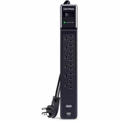 CSP604UC 4 Ft. 1500J 6-Outlet Surge Protector with USB Ports - Black