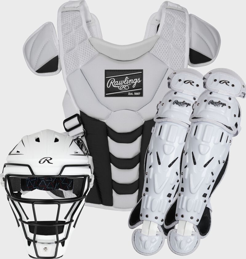 Rawlings Velo 2.0 Series  Softball Large Catchers Set - White/Black